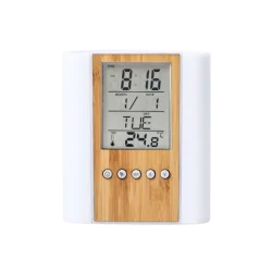 Wooden Pen Stand With Clock