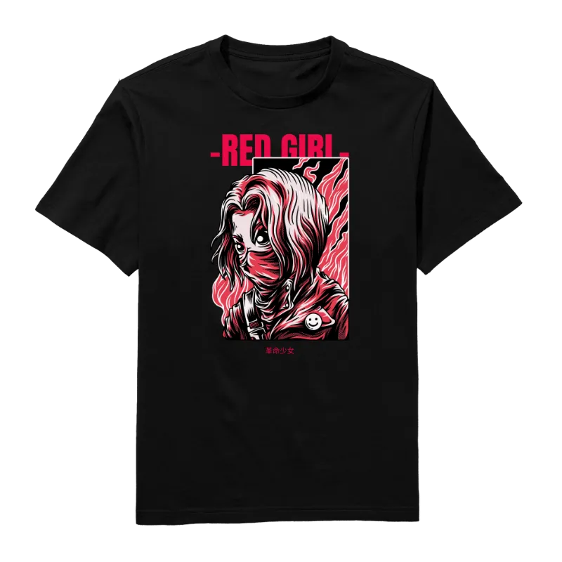 Red Girl Round Neck T-Shirt
