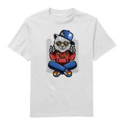 Thug kitty Round Neck T-Shirt