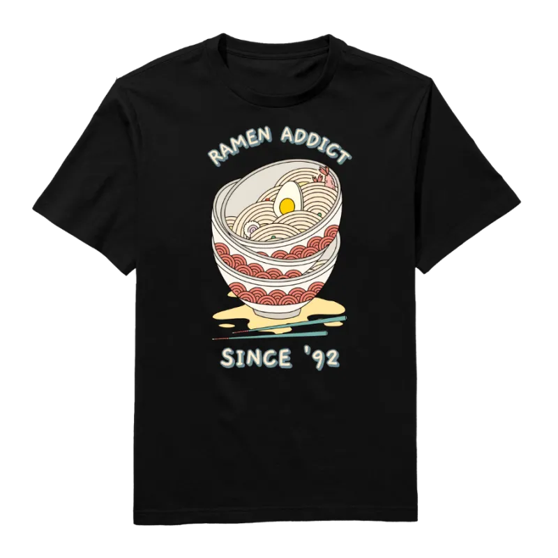 Ramen Addict Round Neck T-Shirt