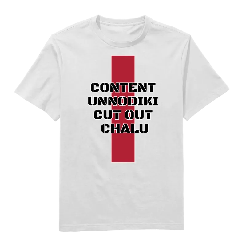 Content Unnodiki Cut Out Chalu Round Neck T-Shirt