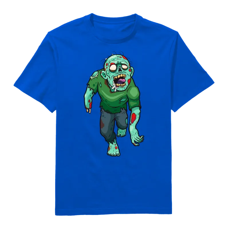 Halloween Walking Zombie Round Neck T-Shirt