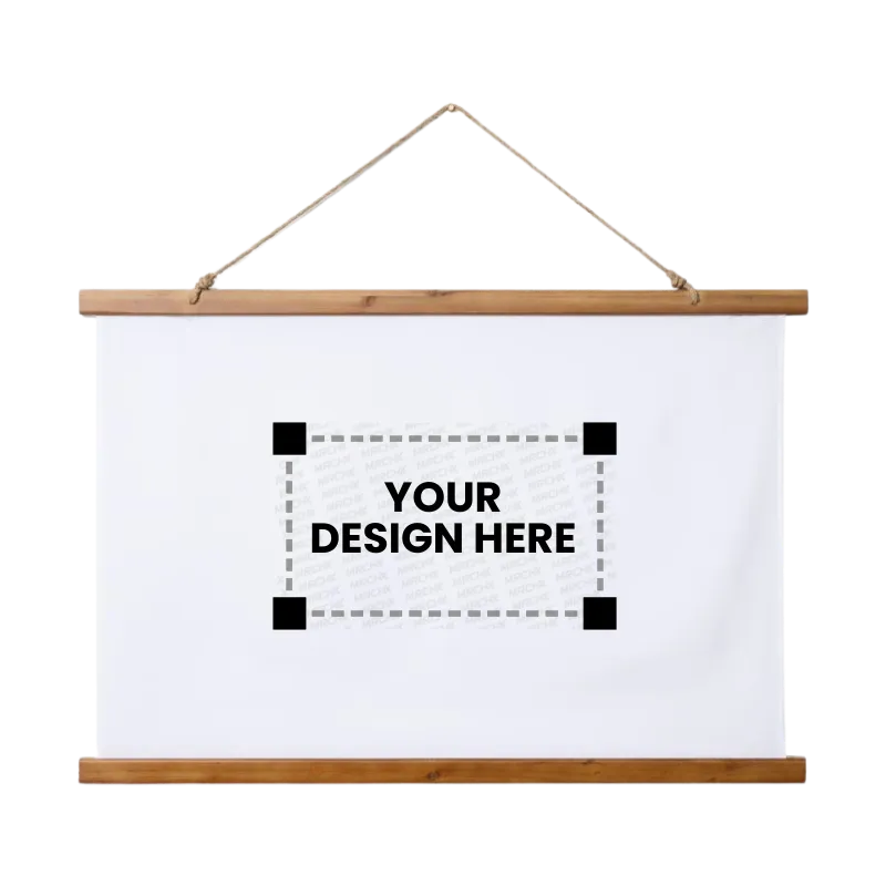 Customized Wood Topped Wall Tapestry