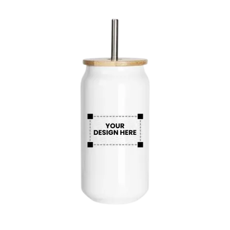 Customized Double Wall SS Can Mug with Bamboo Lid
