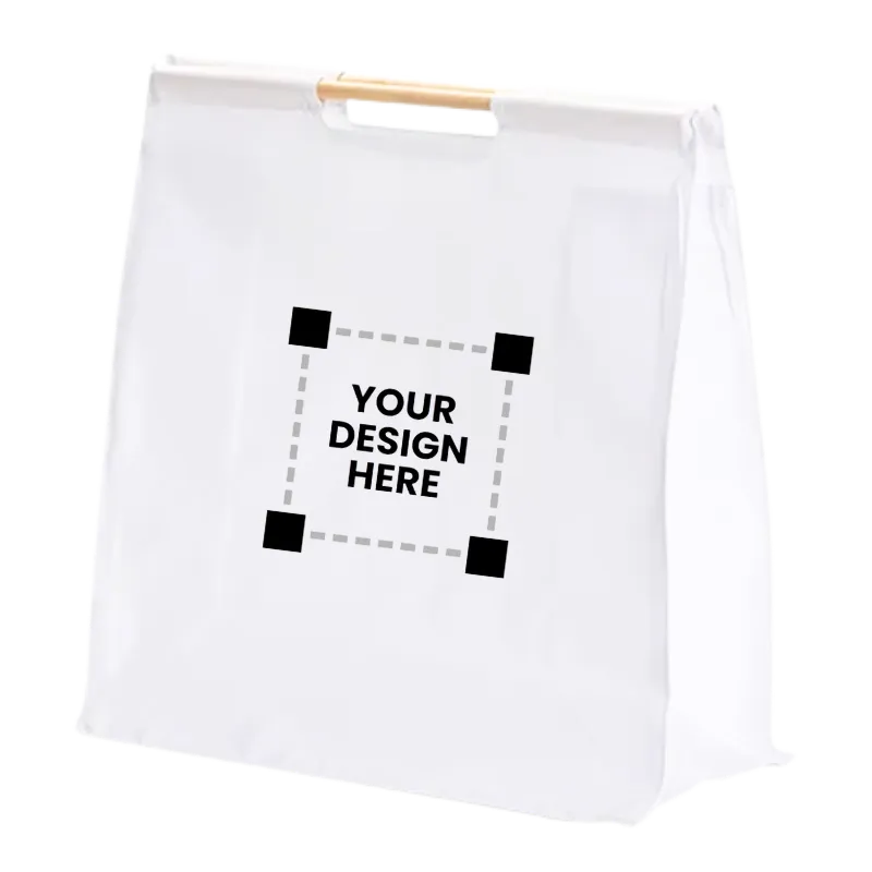 Customized tote bag with 2 wooden handles