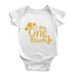 I Am One Month Baby Onesie