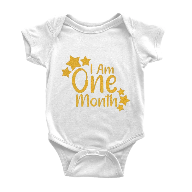 I Am One Month Baby Onesie