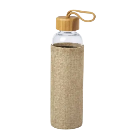 Borosilicate Glass Bottle With Jute Cover & Bamboo Lid