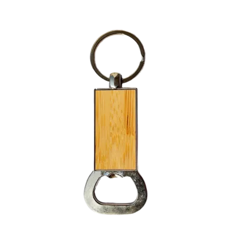 Bamboo keychain with opener