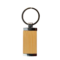 Bamboo rectangle keychain