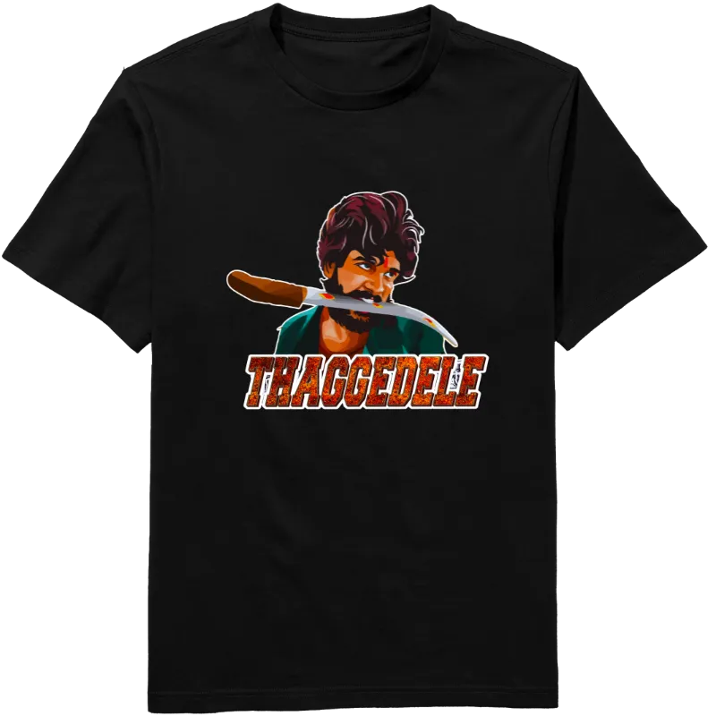 Pushpa Thaggedele Knife Round Neck T-Shirt