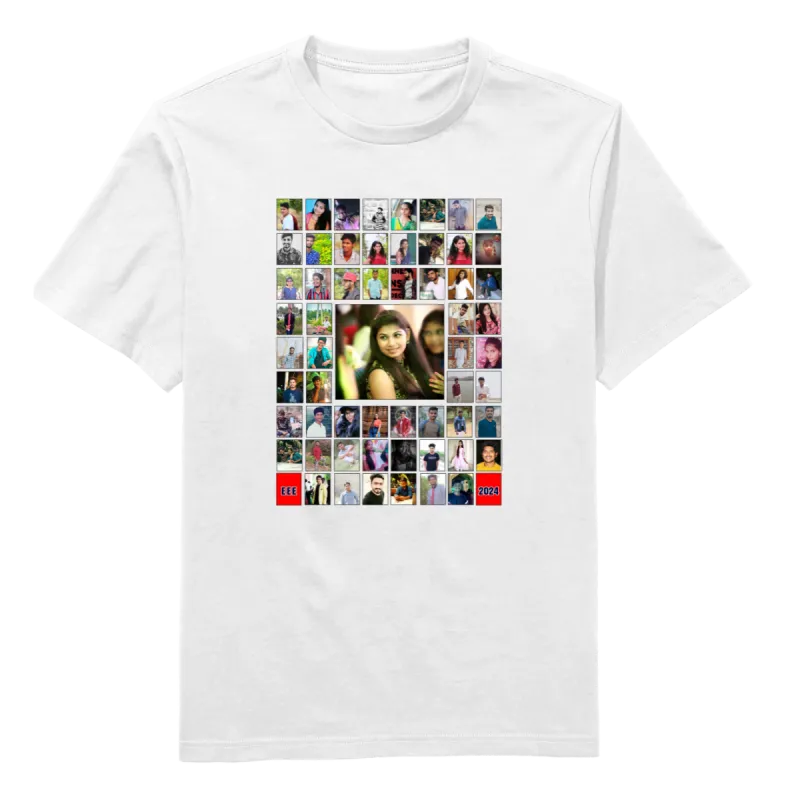 Rectangular Square Model Round Neck T-Shirt