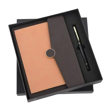 Envoloped Diary And Pen Set (Brown)