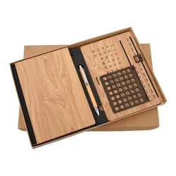 Wooden Diary, Pen & Lifetime Calender