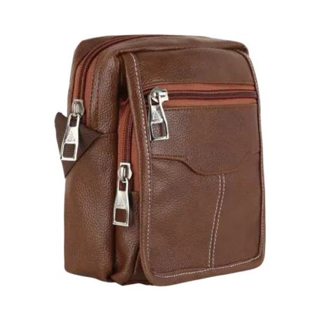 LuxeStash Leather Sling (Brown)