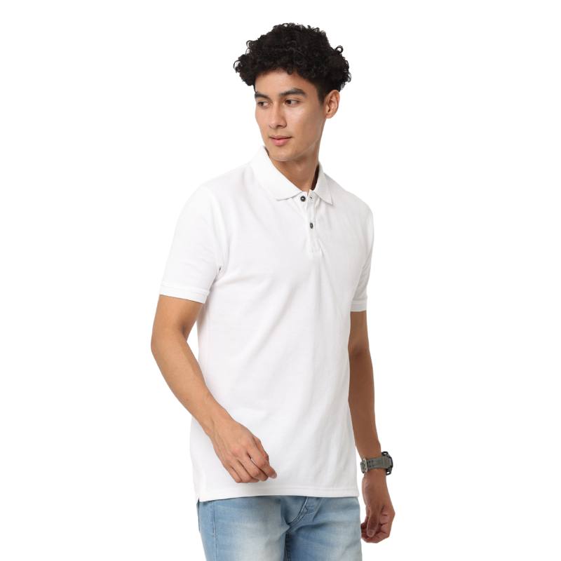 White Jacquard Polo