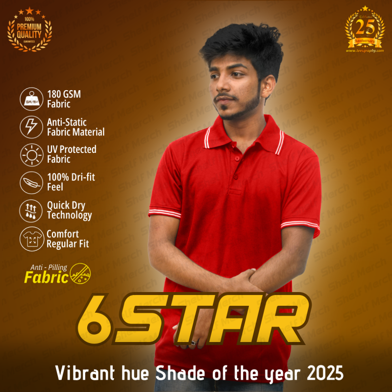Customized 6-Star Polo T-shirt