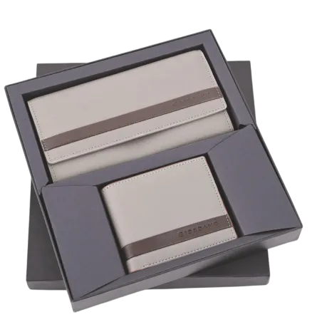 Giordano Ladies & Gents Wallet Combo (Cream)
