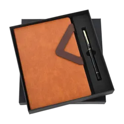 Metal Pen And Notebook (Orange)