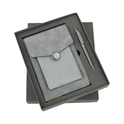 Diary and Metal pen Set (Grey)