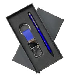 Metal keychain And Ball Pen kit (Blue)