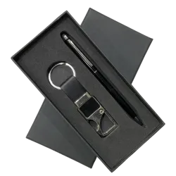 Metal keychain And Ball Pen kit (Black)