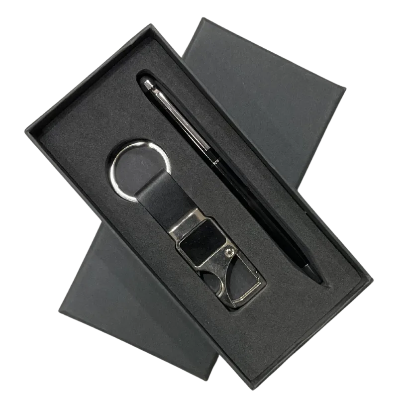 Metal keychain And Ball Pen kit (Black)