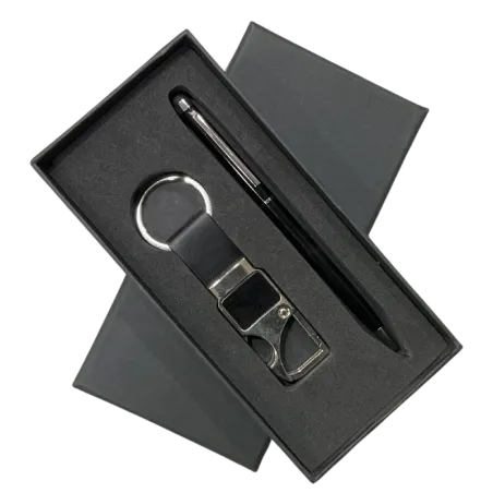 Metal keychain And Ball Pen kit (Black)