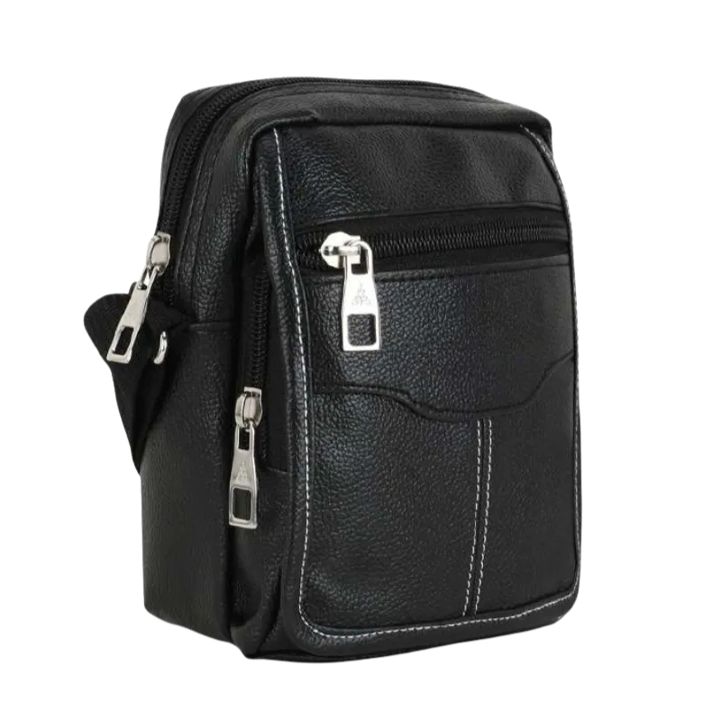 LuxeStash Leather Sling (Black)
