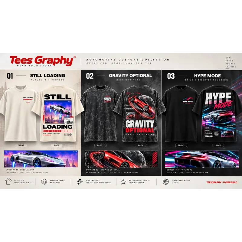 Gravity Optional Oversized T-Shirt - Automotive Culture Collection concept board