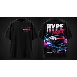 Hype Mode Oversized T-Shirt Black - Front and Back