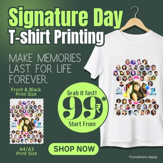 Signature day T-shirt printing example