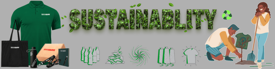 Sustainable eco-friendly merchandise banner by Teesgraphy