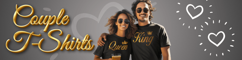Couple T-shirt designs promotional banner