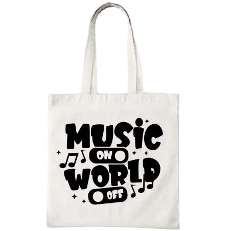 Music On World Off Tote Bag