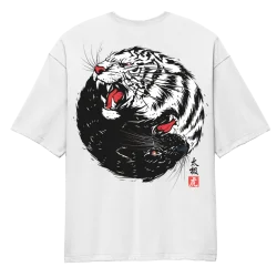 Black And White Tiger Oversized T-Shirt