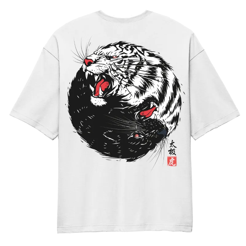 Black And White Tiger Oversized T-Shirt