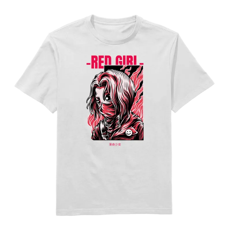Red Girl Round Neck T-Shirt