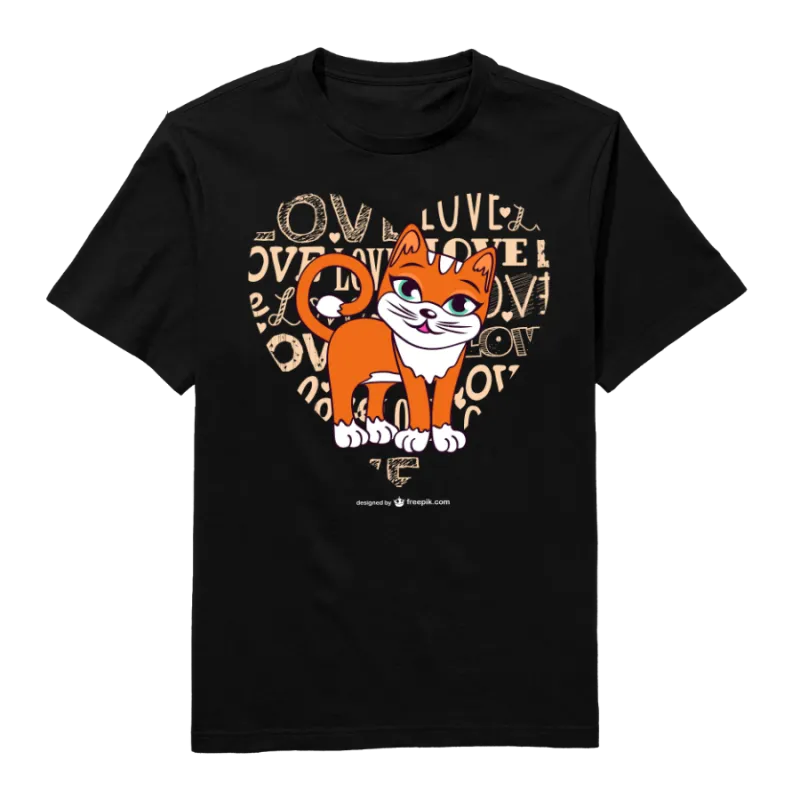 Catitude In Style Round Neck T-Shirt