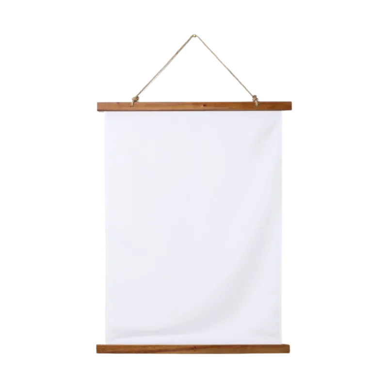 Customized Vertical Wood Topped Wall Tapestry