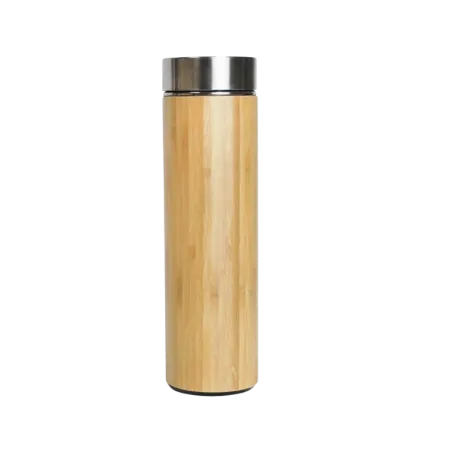 Thermos Bamboo Bottle with temperature display