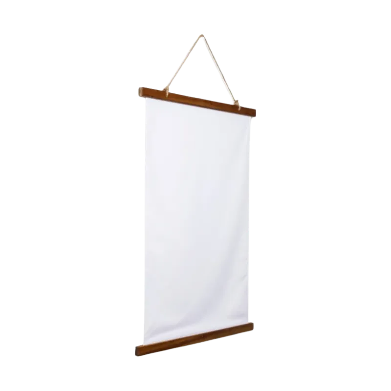 Customized Vertical Wood Topped Wall Tapestry