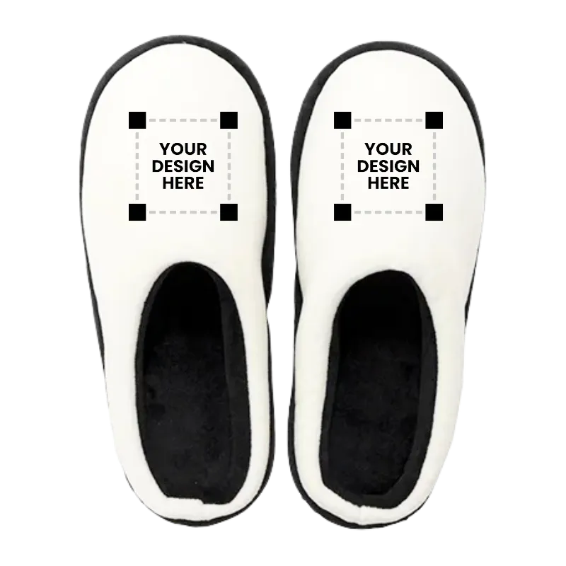 Customized Kids Fuzzy Close Toe Slippers
