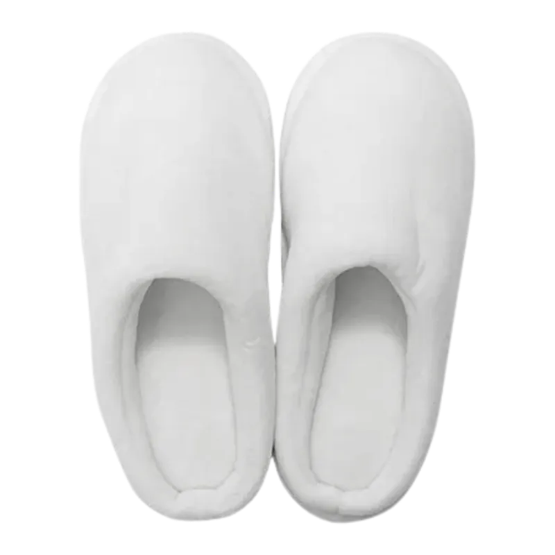 Customized Kids Fuzzy Close Toe Full White Slippers