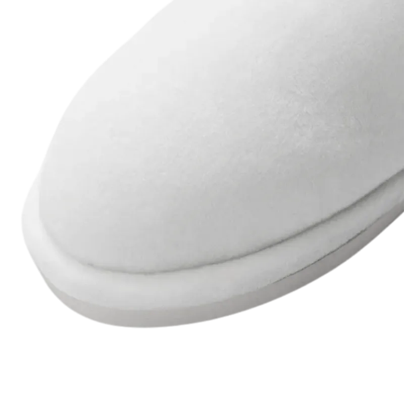 Customized Kids Fuzzy Close Toe Full White Slippers