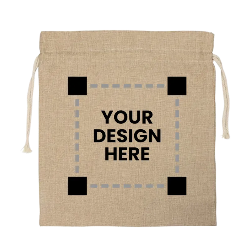 Customized burlap drawstring bag