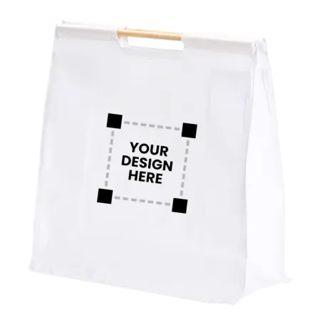 Customized tote bag with 2 wooden handles