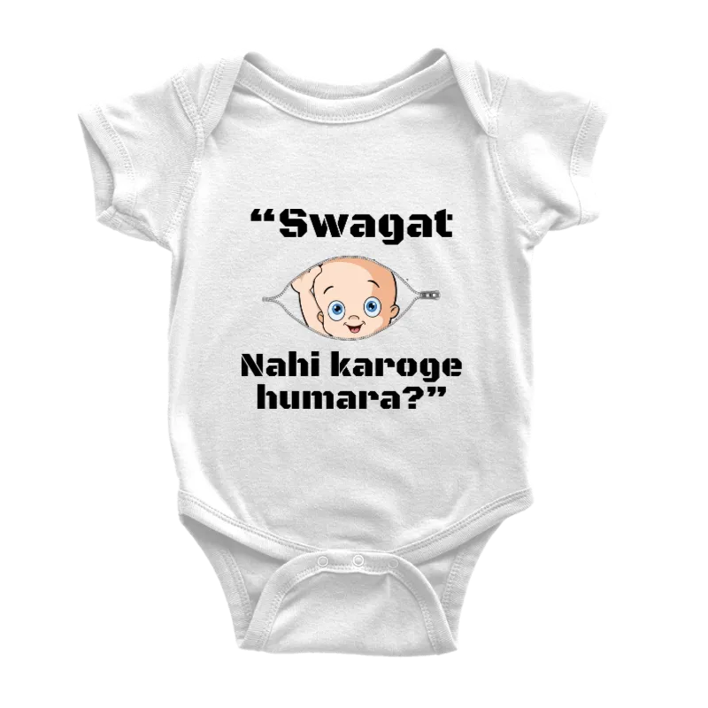 "Swagat Nahi Karoge Humara?" Baby Onesie