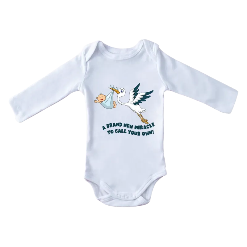 A Brand New Miracle To Call Your Own! Full Sleeves Baby Onesie