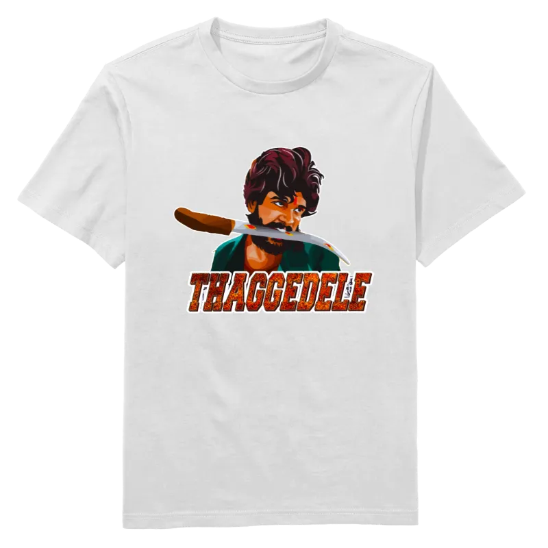 Pushpa Thaggedele Knife Round Neck T-Shirt